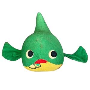 Lanakila Crafts Stuffed Whale Toy 6" Vtg 1970s Hawaii Souvenir Rare Imperfect